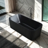 Freistehende mattschwarze rechteckige Badewanne 170x75cm Lemno Dark Aktion