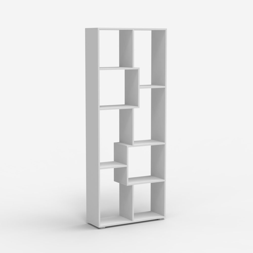 Büro-Wohnzimmer-Bücherregal aus Holz modern weiß Kajes Aktion