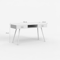 Skandinavischer weißer Schreibtisch im nordischen Stil mit 2 Schubladen 150x60cm Sidney Sales