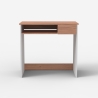 Platzsparender 80-cm-Schreibtisch Büro Arbeitszimmer in Weiß und Holz Madrid Angebot