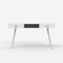 Skandinavischer weißer Schreibtisch im nordischen Stil mit 2 Schubladen 150x60cm Sidney Angebot