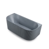 Einbau-Badewanne 170x80cm modern mattgrau geriffelt Delo Moon Verkauf