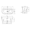 Einbau-Badewanne 170x80cm modern mattgrau geriffelt Delo Moon Katalog