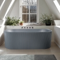 Einbau-Badewanne 170x80cm modern mattgrau geriffelt Delo Moon Aktion