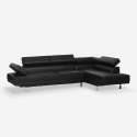 Kunstleder-Halbinsel-Ecksofa mit verstellbaren Kopfstützen Legatus 
