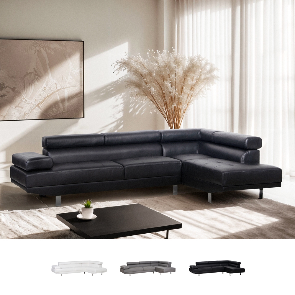 Kunstleder-Halbinsel-Ecksofa mit verstellbaren Kopfstützen Legatus Katalog Kunstleder-Halbinsel-Ecksofa mit verstellbaren Kopfstützen Legatus Katalog