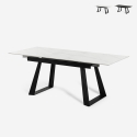 Esstisch 160-200x90cm ausziehbar modern Marmor-Effekt Caracas Aktion