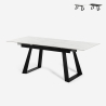 Esstisch 160-200x90cm ausziehbar modern Marmor-Effekt Caracas Aktion