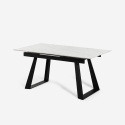 Esstisch 160-200x90cm ausziehbar modern Marmor-Effekt Caracas Sales