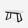 Esstisch 160-200x90cm ausziehbar modern Marmor-Effekt Caracas Sales