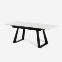 Esstisch 160-200x90cm ausziehbar modern Marmor-Effekt Caracas Lagerbestand