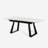 Esstisch 160-200x90cm ausziehbar modern Marmor-Effekt Caracas Lagerbestand