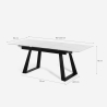 Esstisch 160-200x90cm ausziehbar modern Marmor-Effekt Caracas 