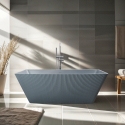 Badewanne 170x75cm freistehend rechteckig mattgrau Arkoi Moon Aktion