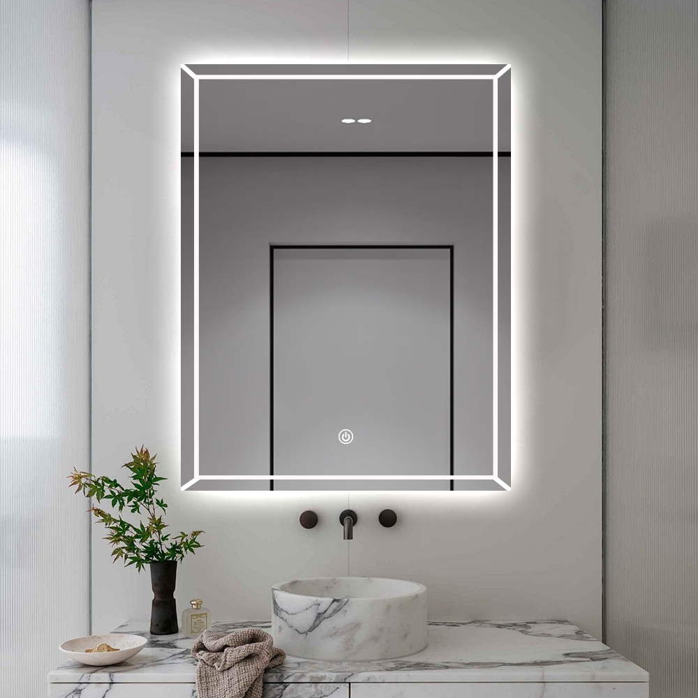 Badezimmerspiegel mit Anti-Beschlag und Hintergrundbeleuchtung 70x90cm Vindur XL Aktion Badezimmerspiegel mit Anti-Beschlag und Hintergrundbeleuchtung 70x90cm Vindur XL Aktion