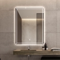 Badezimmerspiegel mit Anti-Beschlag und Hintergrundbeleuchtung 70x90cm Vindur XL Angebot