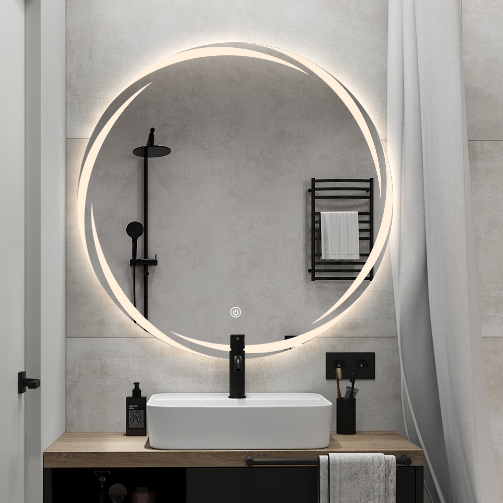 Badezimmerspiegel rund 60cm hinterleuchtet beschlagfrei Veski L Aktion Badezimmerspiegel rund 60cm hinterleuchtet beschlagfrei Veski L Aktion