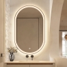 Badezimmerspiegel oval mit LED-Beleuchtung und Anti-Beschlag Refur L Angebot