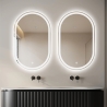 Badezimmerspiegel oval mit LED-Beleuchtung und Anti-Beschlag Refur L Rabatte