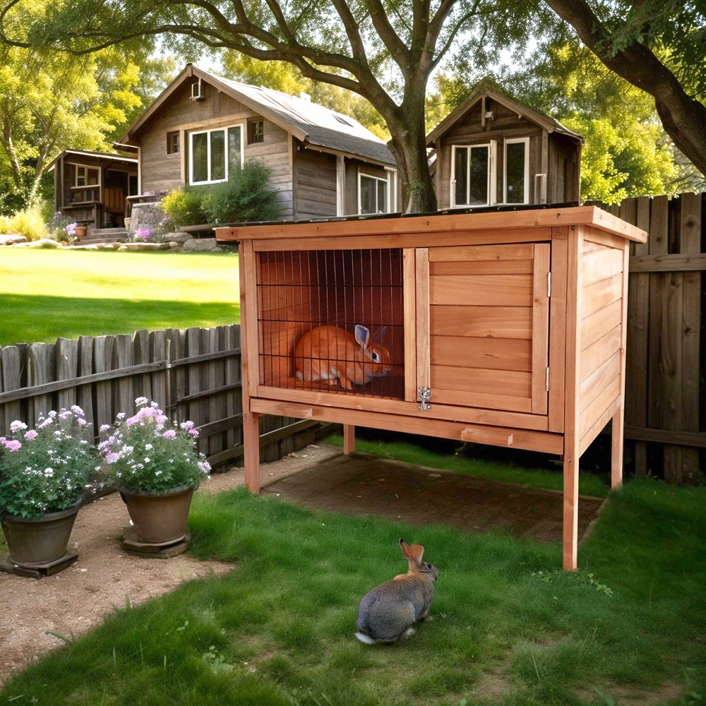 Kaninchenstall aus Holz für draußen Carrot Aktion Kaninchenstall aus Holz für draußen Carrot Aktion
