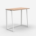 Platzsparender klappbarer Bürotisch in Weiß und Holz 80x45x75 Wolly W Verkauf