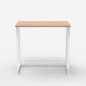 Platzsparender klappbarer Bürotisch in Weiß und Holz 80x45x75 Wolly W Angebot