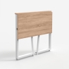 Platzsparender klappbarer Bürotisch in Weiß und Holz 80x45x75 Wolly W Sales