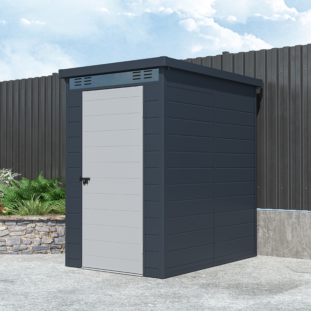 Gartenhäuschen Box aus Polypropylen 130x190x196cm für draußen Nemi Aktion Gartenhäuschen Box aus Polypropylen 130x190x196cm für draußen Nemi Aktion