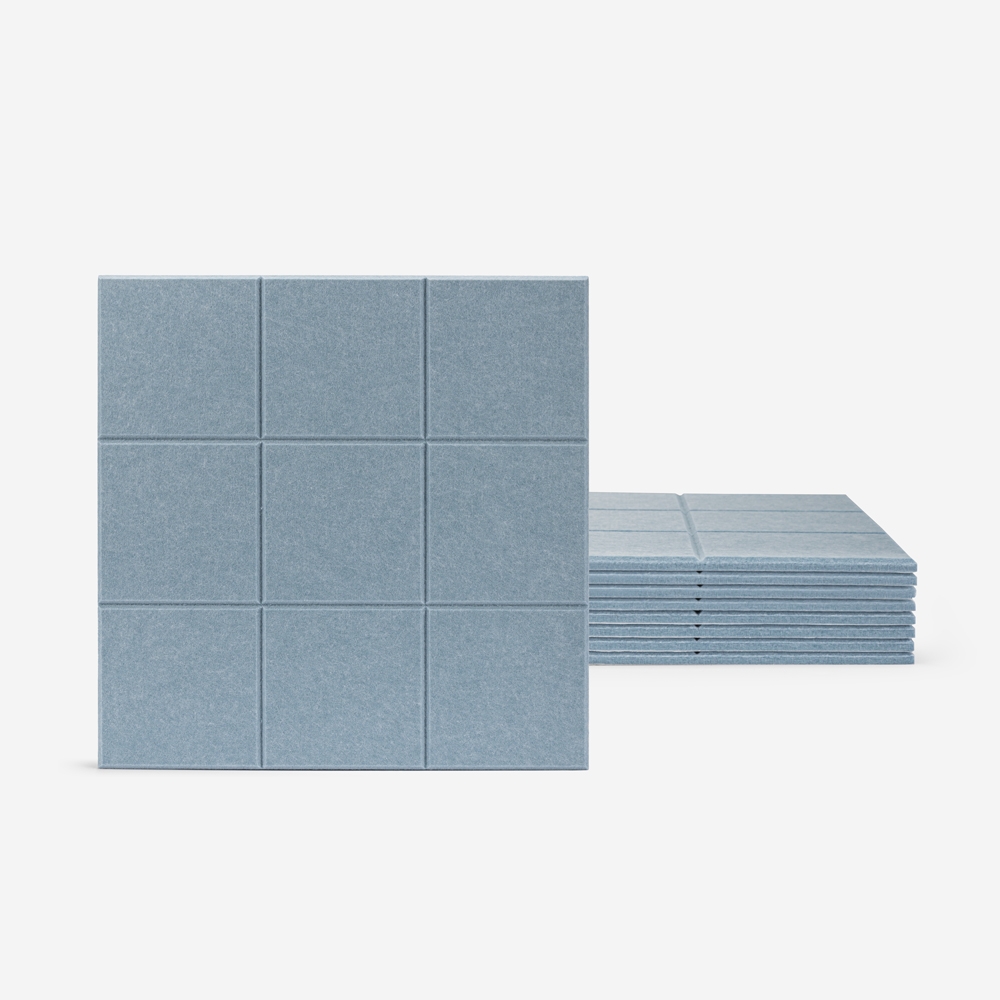 Set aus 8 dekorativen Schallschutzpaneelen fürs Wohnzimmer hellblau 60x60 Didi-A Aktion Set aus 8 dekorativen Schallschutzpaneelen fürs Wohnzimmer hellblau 60x60 Didi-A Aktion