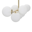 Moderner Kronleuchter im Design aus goldenem Metall und weißen Glaskugeln Glamy 7 Angebot