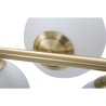 Moderner Kronleuchter im Design aus goldenem Metall und weißen Glaskugeln Glamy 7 Sales