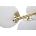 Moderner Kronleuchter im Design aus goldenem Metall und weißen Glaskugeln Glamy 7 Rabatte