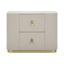 Eleganter Nachttisch mit 2 Schubladen und goldfarbenen Details 60x40cm Lullaby Sales