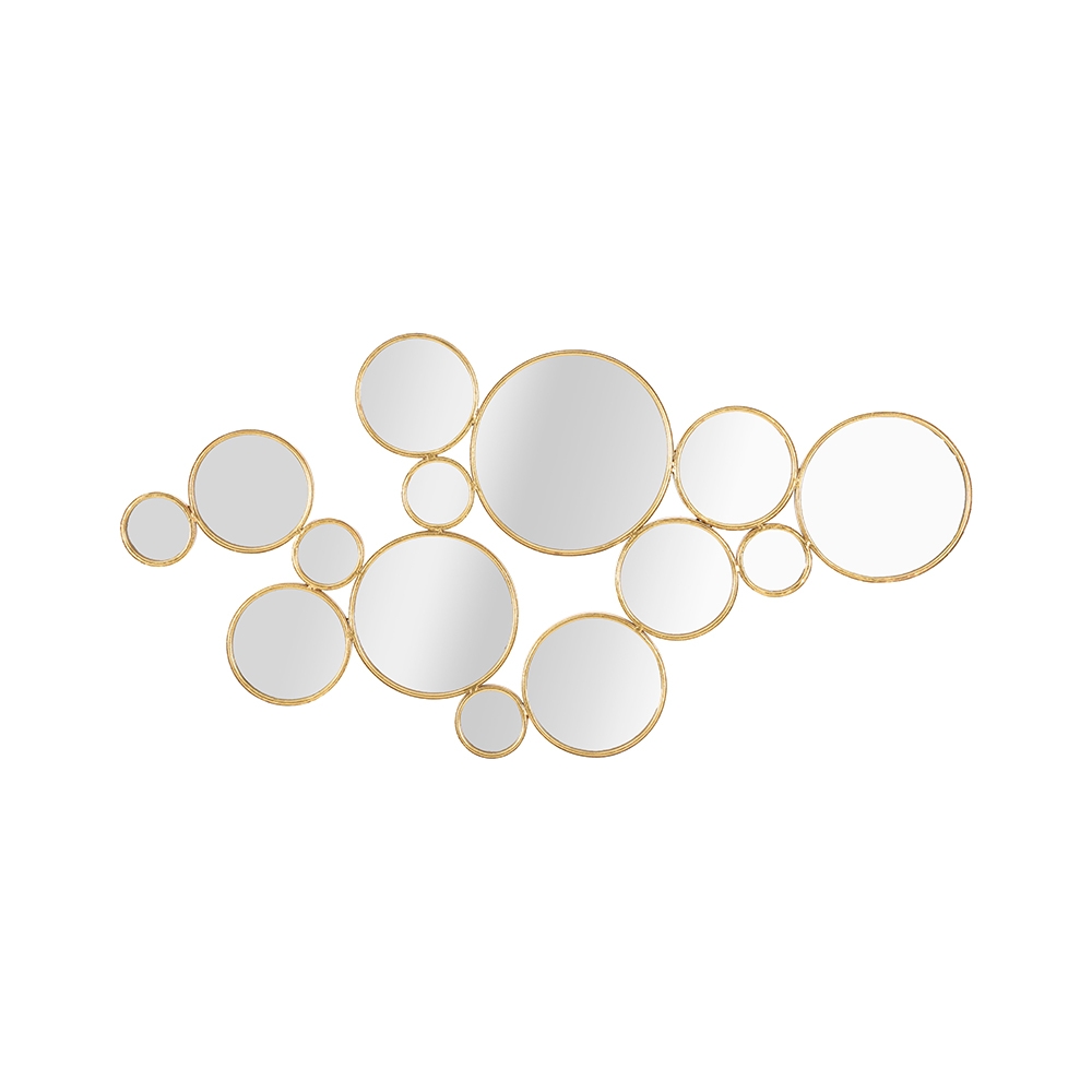 Wanddekoration mit goldenen runden Spiegeln Mirrors Aktion Wanddekoration mit goldenen runden Spiegeln Mirrors Aktion