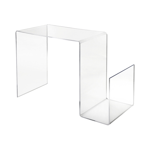 Beistelltisch aus durchsichtigem Plexiglas mit  Zeitschriftenständer Design S-Table Aktion