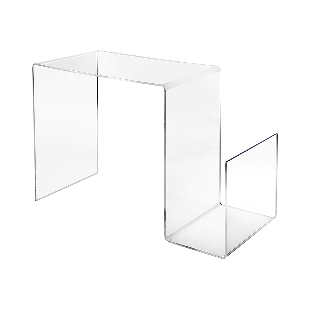 Beistelltisch aus durchsichtigem Plexiglas mit Zeitschriftenständer Design S-Table Aktion Beistelltisch aus durchsichtigem Plexiglas mit Zeitschriftenständer Design S-Table Aktion