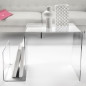 Beistelltisch aus durchsichtigem Plexiglas mit  Zeitschriftenständer Design S-Table Verkauf