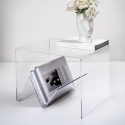 Wohnzimmertisch aus klarem Plexiglas mit Zeitschriftenablage Zigozago Verkauf