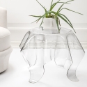 Beistelltisch 60cm niedrig rund Design aus transparentem Plexiglas Drappeggi Verkauf