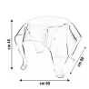 Beistelltisch 60cm niedrig rund Design aus transparentem Plexiglas Drappeggi 