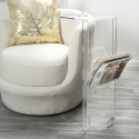 Beistelltisch mit Zeitschriftablage aus klarem Plexiglas Ambrogio Verkauf