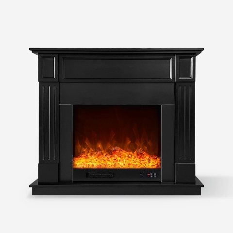 Elektrischer Kamin mit schwarzem Rahmen energiesparender Ofen 1500W Göteborg N. Aktion