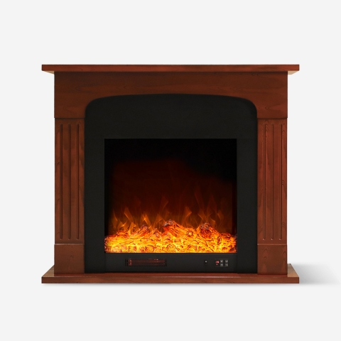 Elektrokamin 1500W energiesparend Holz-Effekt mit Rahmen Ludvika M Aktion