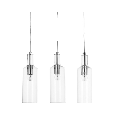 Hängelampe modern mit 3 Lichtern durchsichtig h110 cm Tin Aktion
