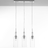 Hängelampe modern mit 3 Lichtern durchsichtig h110 cm Tin Rabatte