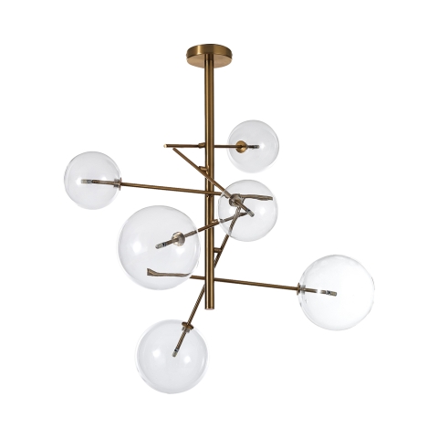 Deckenlampe mit 6 Lichtern aus Metall und Glas Andromeda Aktion