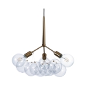 Hängelampe modern mit verstellbarem Kabel und durchsichtigen Kugeln Anne Aktion