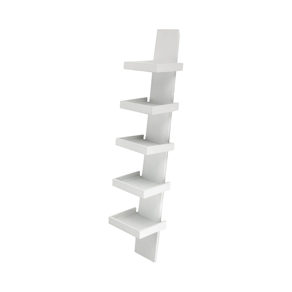 Wandbücherregal modernes Design mit 5 Ablagen h155cm Erie White Aktion Wandbücherregal modernes Design mit 5 Ablagen h155cm Erie White Aktion