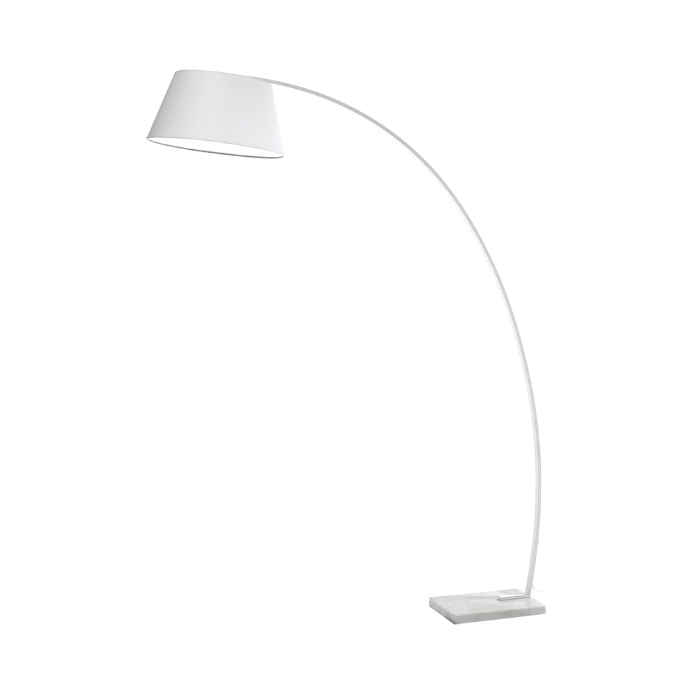 Stehlampe bogenförmig aus Metall weiß mit Marmorsockel h160 cm Moines Aktion Stehlampe bogenförmig aus Metall weiß mit Marmorsockel h160 cm Moines Aktion