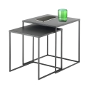 Wohnzimmertisch 2er Set quadratisch aus Metall anthrazitgrau Omaha Angebot